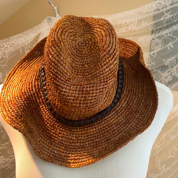 Free People Dark Brown Straw Sun Hat - Picture 1 of 4